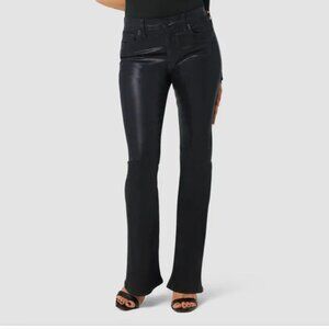 NWT! HUDSON BARBARA HIGH-RISE PETITE BOOTCUT JEANS NOIR COATED SIZE 29